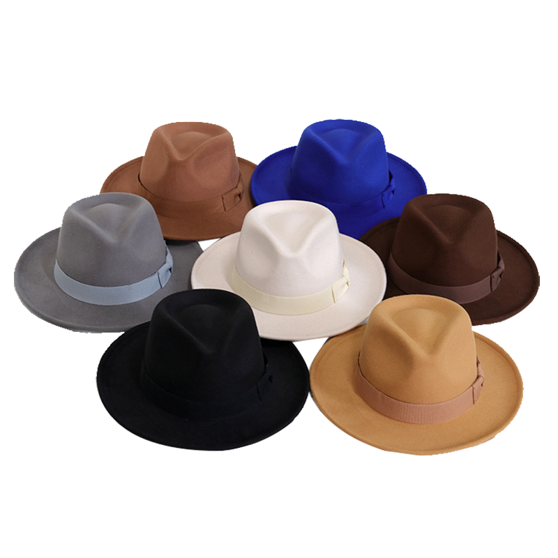 Chapeau Fedora en feutre avec nœud en forme de cœur, petit bord relevé, chapeau haut de forme vintage pour homme, chapeau de jazz, gorras para hombres