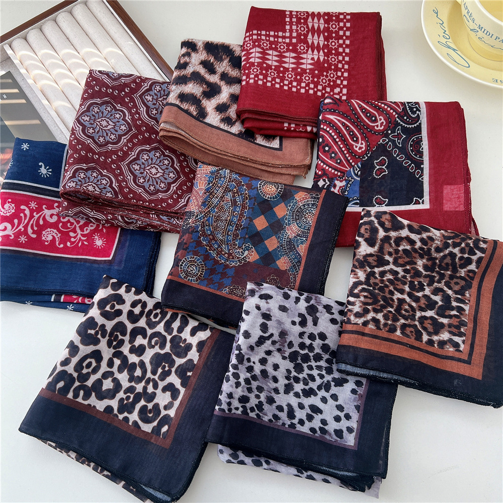 55*55 cm carré coton cheveux écharpe bandeau foulard foulard Turban châle enveloppement Bandanas