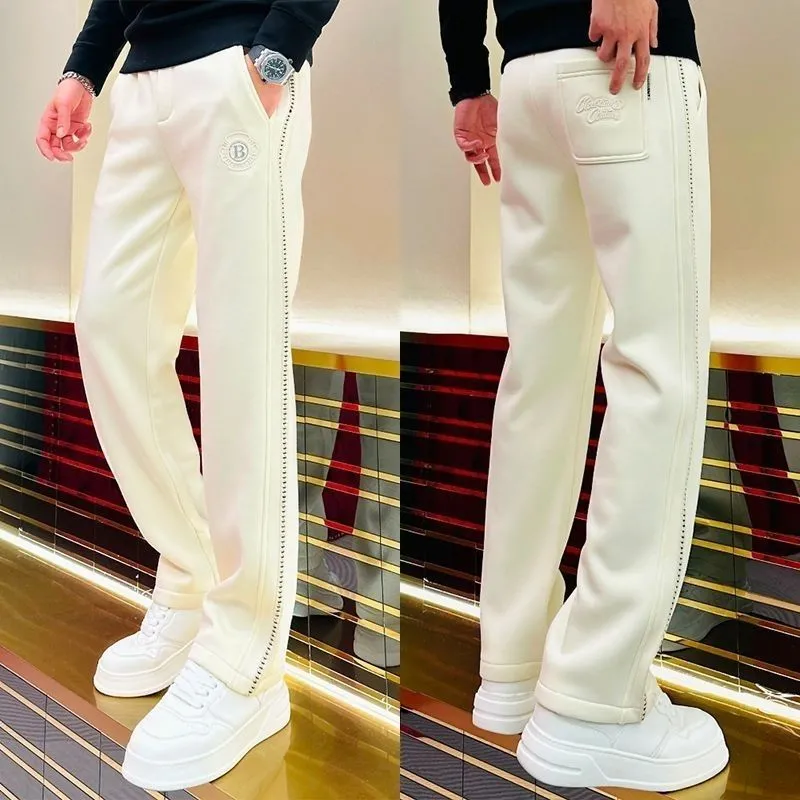 Pantalon à jambes larges polyvalent de Style coréen pour hommes, pantalon droit décontracté à rayures simples et à la mode