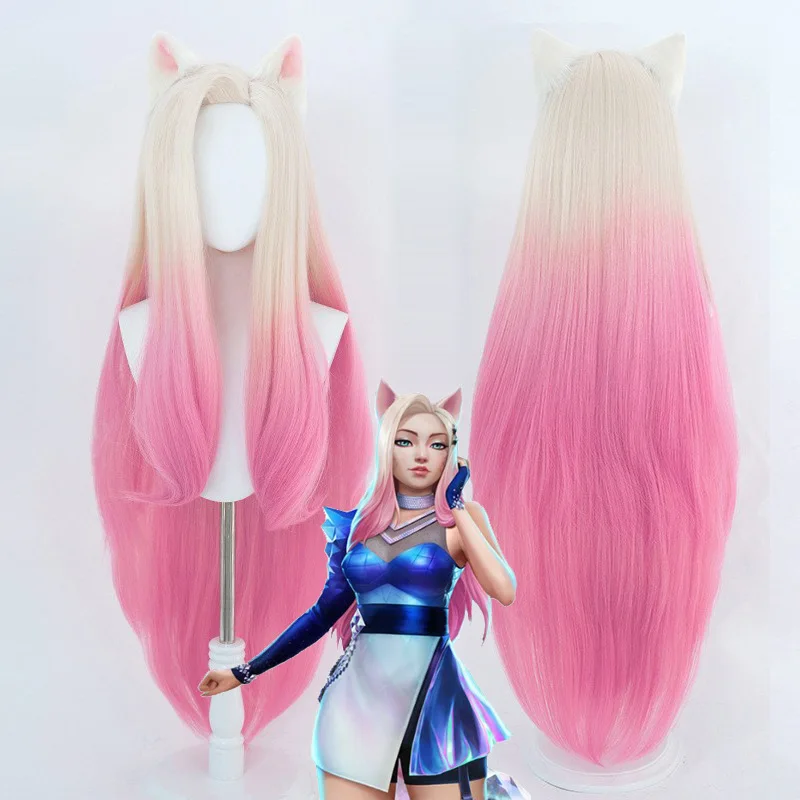 Costume de jeu LOL Ahri de la ligue des légendes K/DA, Cosplay le renard à neuf queues, tenue d'uniforme KDA, jupe Sexy, perruque d'halloween