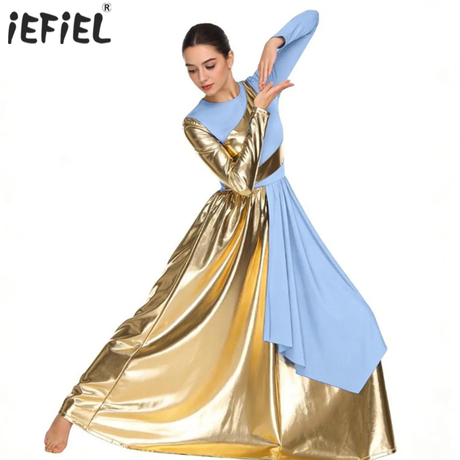 Tunique de danse de spectacle de chorale de louange liturgique pour femmes, Costume de cérémonie contemporaine, vêtements de danse lyrique, robes d'église de culte
