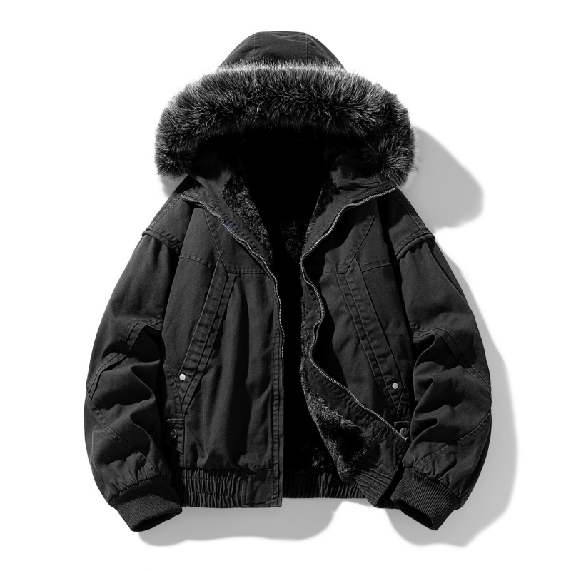 Hiver hommes manteau nouveau Hip-hop décontracté femmes Parka manteau avec capuche Streetwear ample Faux col de vison Couple épais coton manteau
