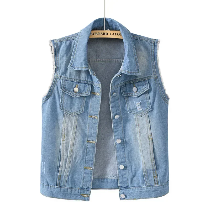 Nouvelle Collection 2026 – Gilet en Jean Sans Manches Élégant et Décontracté pour Femme – Veste Printemps/Automne Style Urbain