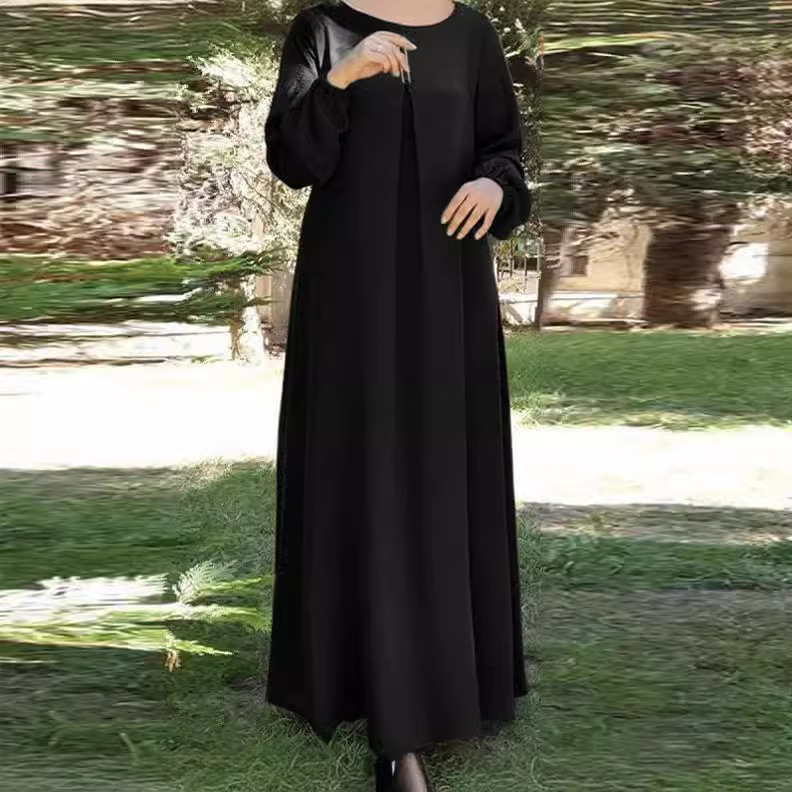 Robe Longue pour Femme Musulmane, Vêtement Éducatif, Eid Abaya, Dubaï, Arabie Saoudite, Maroc, Jalabiya, Ramadan, Couleur Unie, Islam Modeste