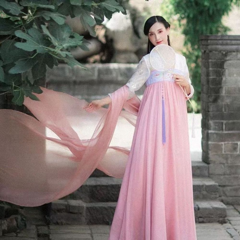Ruban de danse ancienne chinoise classique en mousseline de soie, Long châle Hanfu éthéré traditionnel, Costume d'opéra de Style chinois, banderole