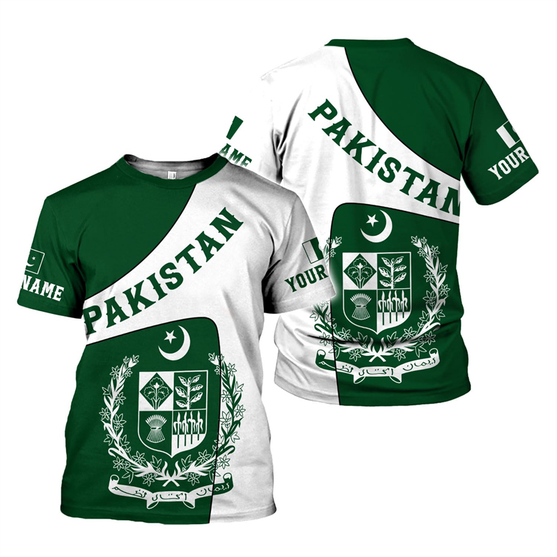 T-shirt manches courtes homme, streetwear, estival et à la mode, avec impression 3D, style Pakistan Feel, Harajuku