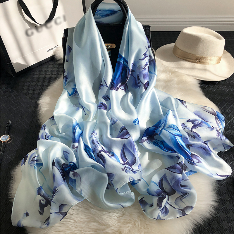 Grand Châle en Satin pour Femme, Hijab Musulman Rond, Étoles de Plage, Bandana, Turban, 180x90cm