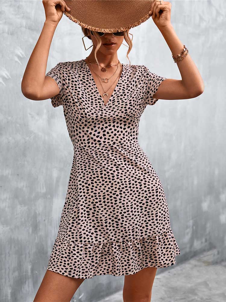 Robe d'été courte style Boho pour femmes, col en V, imprimé Floral, robe de soirée, Mini robe bohème à fleurs pour femmes