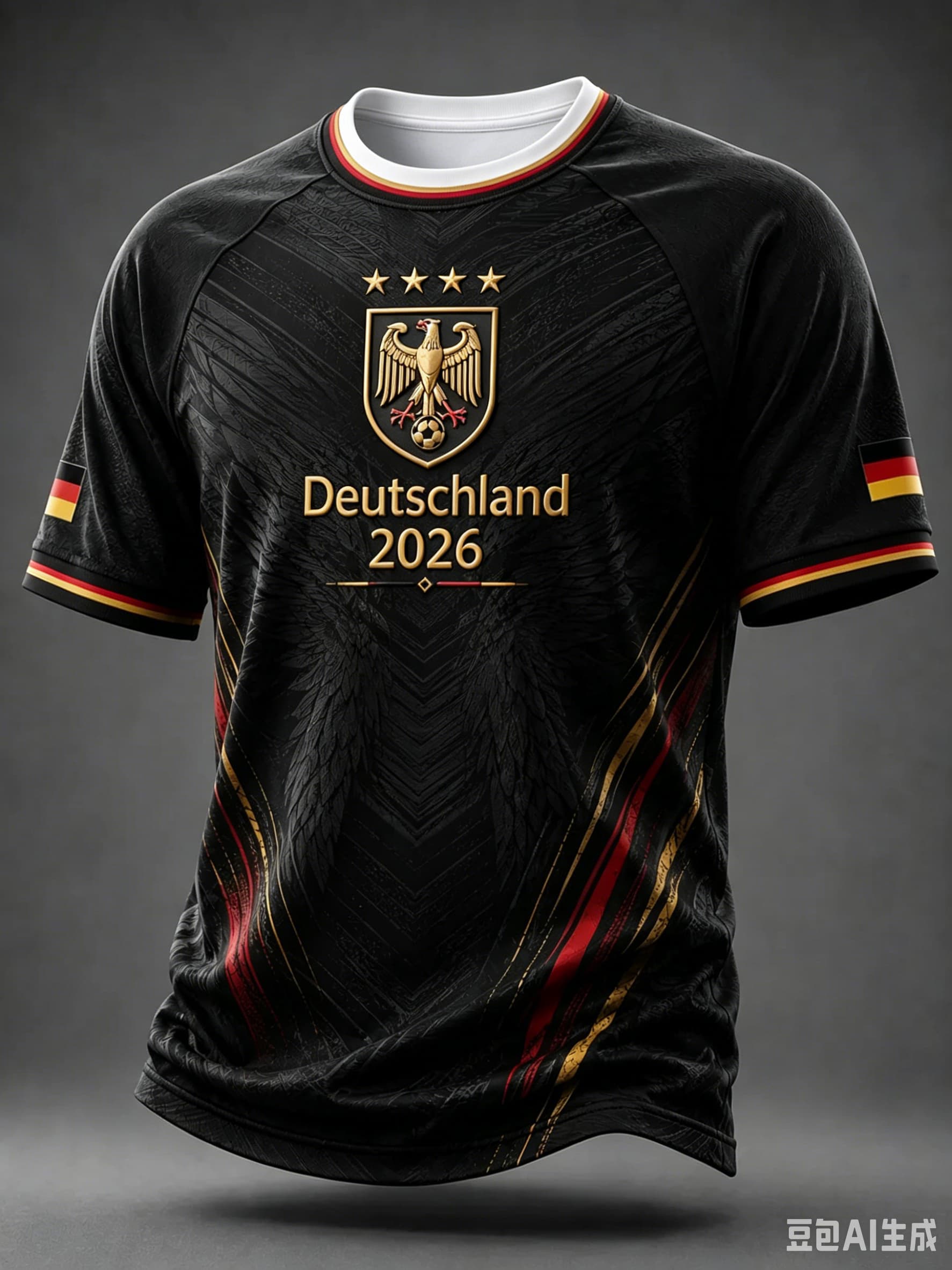 Maillot de football Allemagne 2026 unisexe à manches courtes, imprimé 3D, col en V, t-shirt de football décontracté pour les fans et l'entraînement