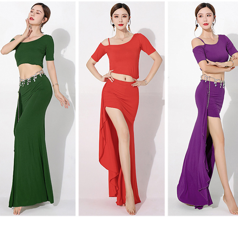 Femmes élégant danse du ventre haut court jupe Costume adulte dame orientale danse du ventre Performance formation cours classe tenue ensemble
