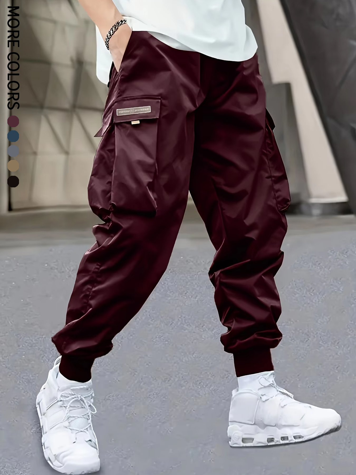 Pantalon cargo léger à grandes poches, legging court, décontracté, sportif, pour l'extérieur, 06B, pour hommes