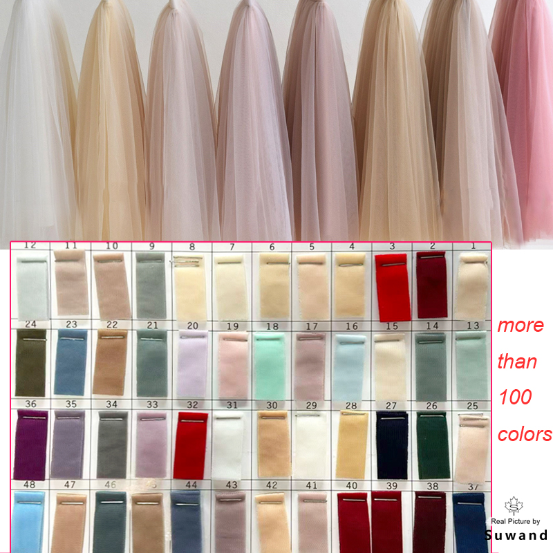 Tissus en tulle doux pour mariage et célébrations, rideaux, vêtements, blanc, rose, champagne, voile en maille, voile de chaise, voile en fil, voile à mailles fines