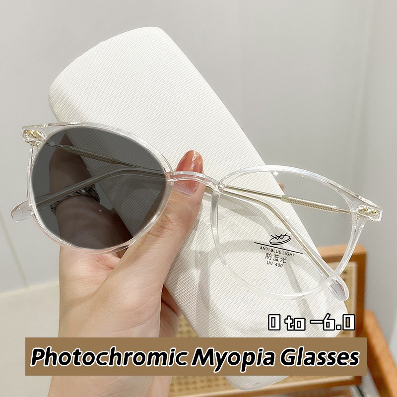Lunettes de myopie photochromiques intelligentes pour femmes, lunettes de soleil de luxe, lunettes à courte vue, document proxy, protection UV