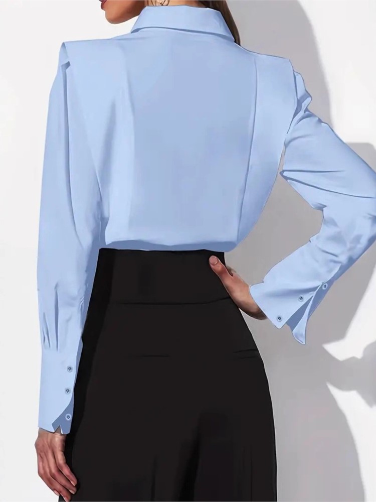 Nouvelle chemise blanche d'automne pour femme, élégante et décontractée, à manches longues, hauts et chemisiers pour fêtes et occasions spéciales, vêtements pour femmes