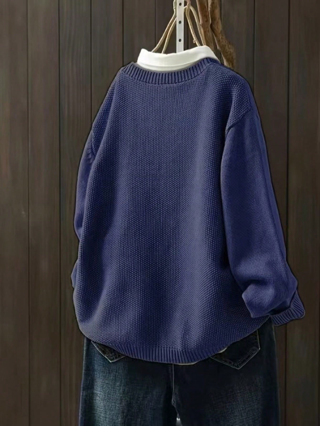 Cardigan décontracté pour femme à col rond en tricot avec manches longues et poche unique, choix idéal pour les sorties printemps-automne