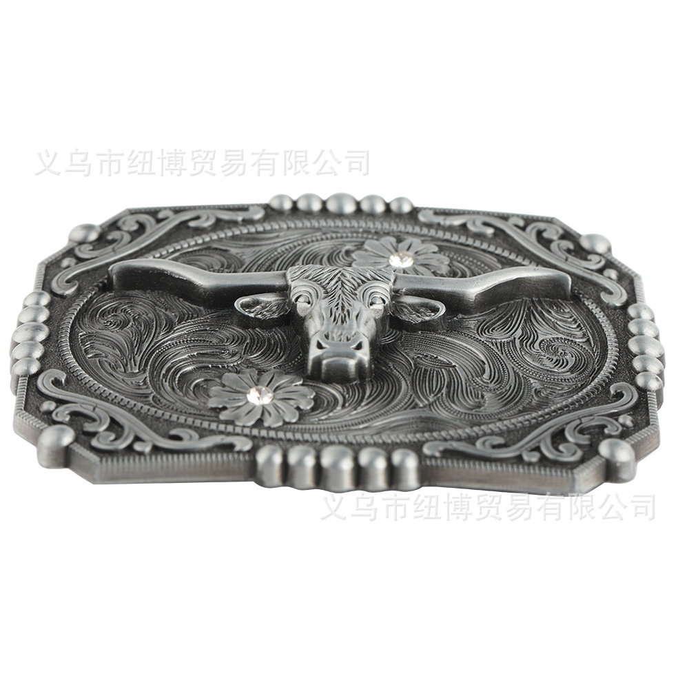 Ceinture à motif de tête de vache occidentale, ceinture de cow-boy, structure