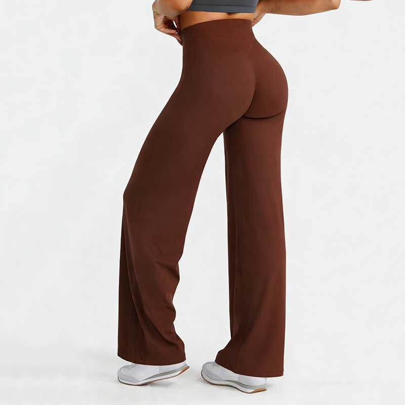 Leggings de sport et yoga taille haute évasés pour femme, sensation seconde peau, effet push-up fessier, pantalon large pour le sport, le Pilates et la course à pied