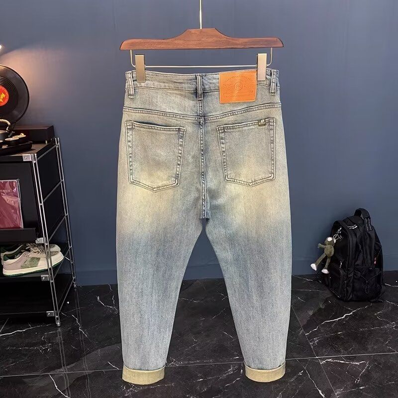 Jean pour homme 2025 printemps automne petits jeans déchirés pantalons Vintage pour hommes marque à la mode Harlan hommes vêtements vêtements de rue