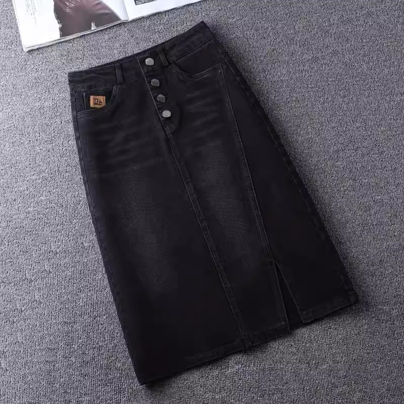 Jupe en jean taille haute fendue pour femme, jupes fourreau sexy, streetwear vintage, mode féminine, printemps, été