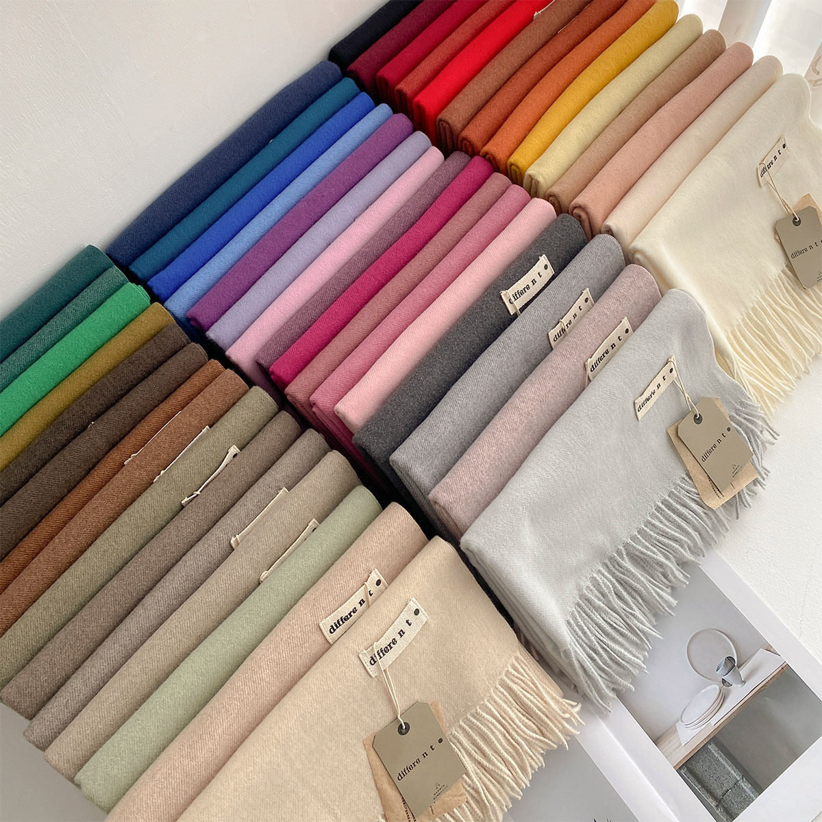 45 couleurs solide hiver écharpe pour femmes épais chaud cachemire châle en plein air luxe Pashmina Bufanda coupe-vent foulards cadeau de noël