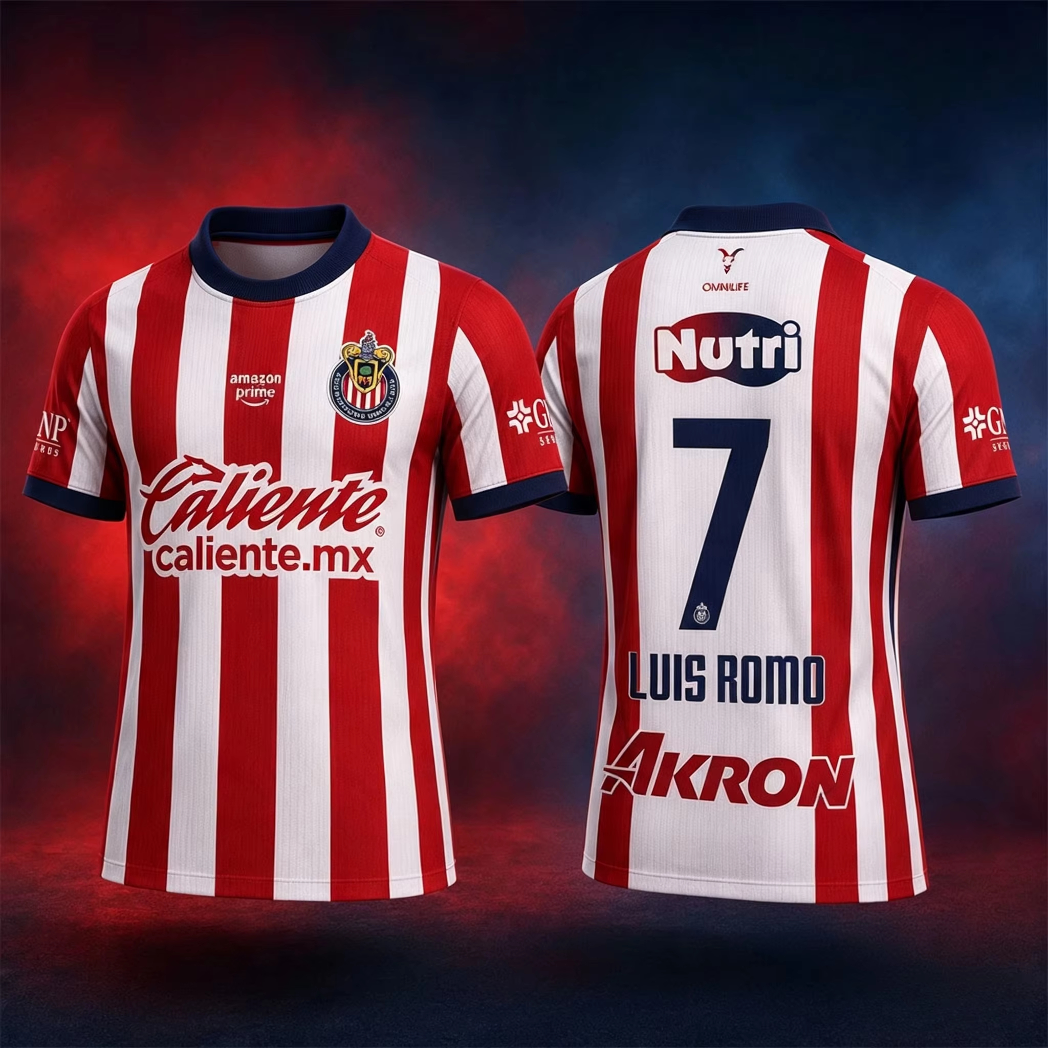 2026 Guadalajara Chivas Luis Romo 7 #   Maillot de football, T-shirt de sport 3D pour hommes, vêtements respirants à séchage rapide