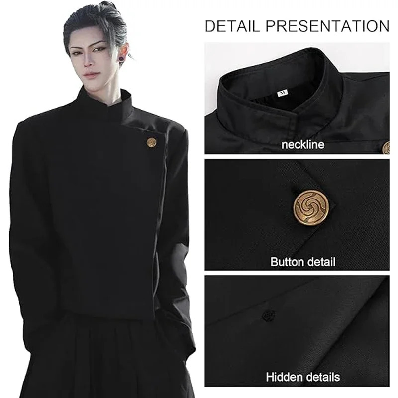 Costume de cosplay Anime Geto Suguru, uniforme scolaire Fushiguro Toji Gojo Satoru, chemise et pantalon de cosplay, tenues de fête d'Halloween pour hommes