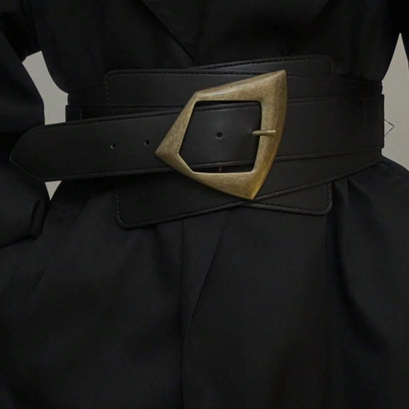 Ceinture pour femme, ceinture marron pour femme, ceinture large marron, ceinture rétro cintrée pour affiner la silhouette, à porter avec une jupe, accessoires pour jeans
