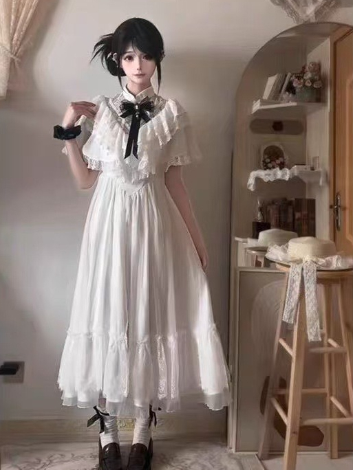 Nouvelle Robe Midi Femme Automne 2026 – Style Princesse Romantique en Dentelle Vintage Française – Tenue de Soirée Élégante et Formelle