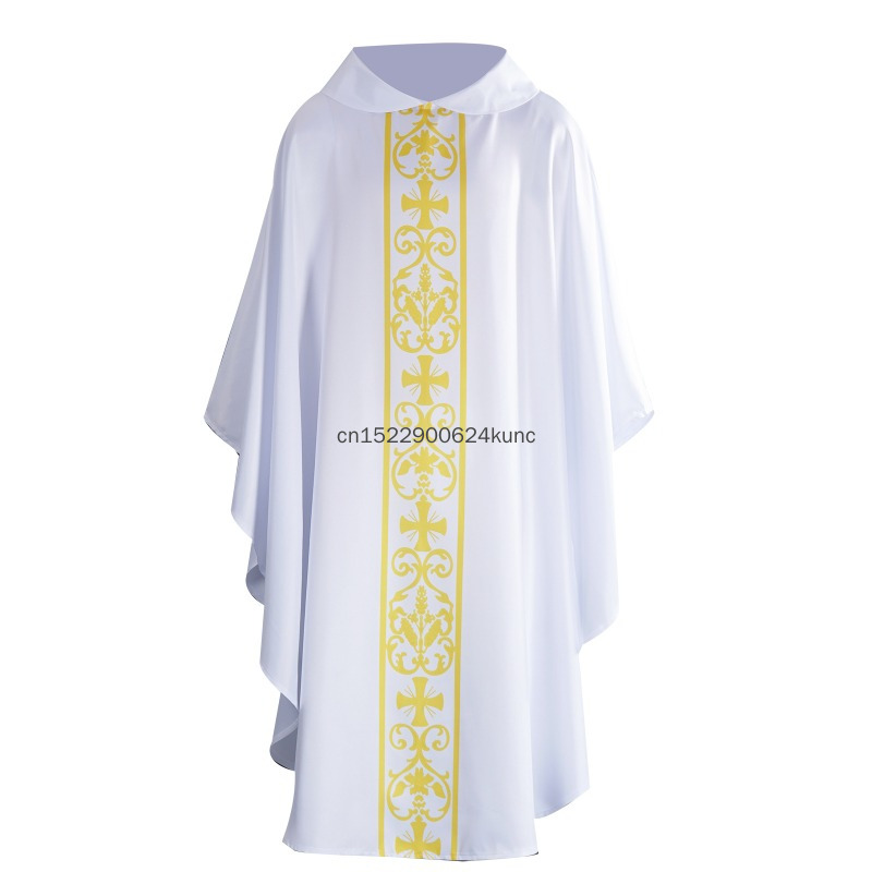 Nouvelle Robe Religieuse Médiévale 2026, Chasuble Vintage d'Église, Uniforme de Prière pour Prêtre, Cape de Fête d'Halloween et de Carnaval pour Adulte