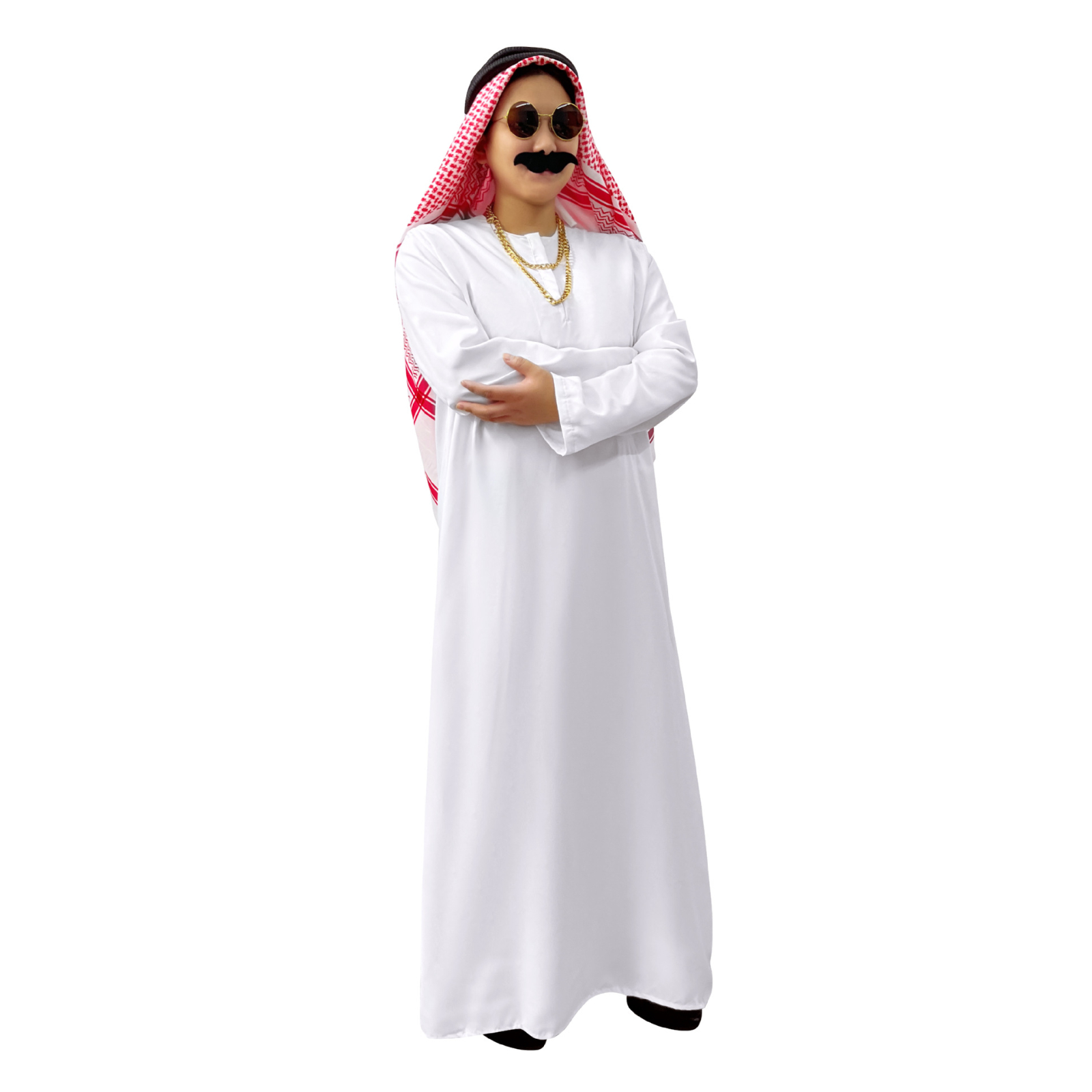 Ensemble de costume Thobe arabe pour homme, robe traditionnelle du Moyen-Orient avec foulard Keffiyeh, accessoires Agal en option pour les fêtes