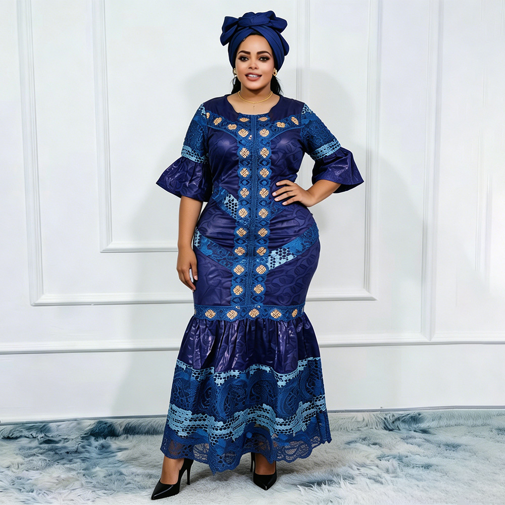 Robes longues de soirée africaines pour femmes grandes tailles, nouvelle collection de luxe, broderie Bazin, robe élégante, robe de mariée musulmane turque, robe de soirée 2026