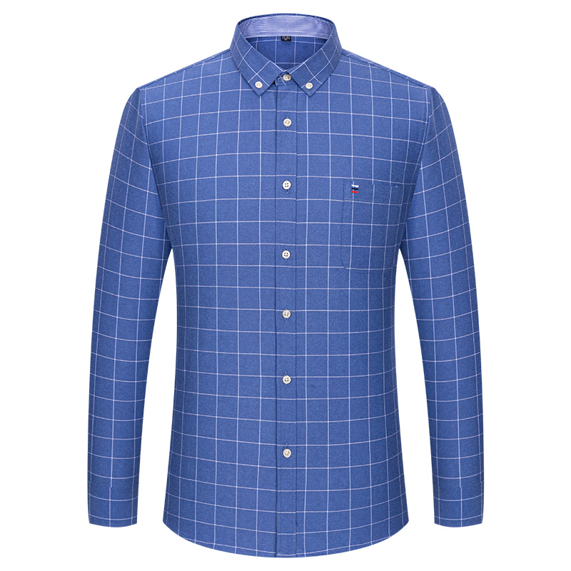 Chemises pour hommes en coton 100% de grande taille 7XL, chemise Oxford unie de qualité, coupe ample, manches longues, coupe ajustée, hauts rayés et à carreaux