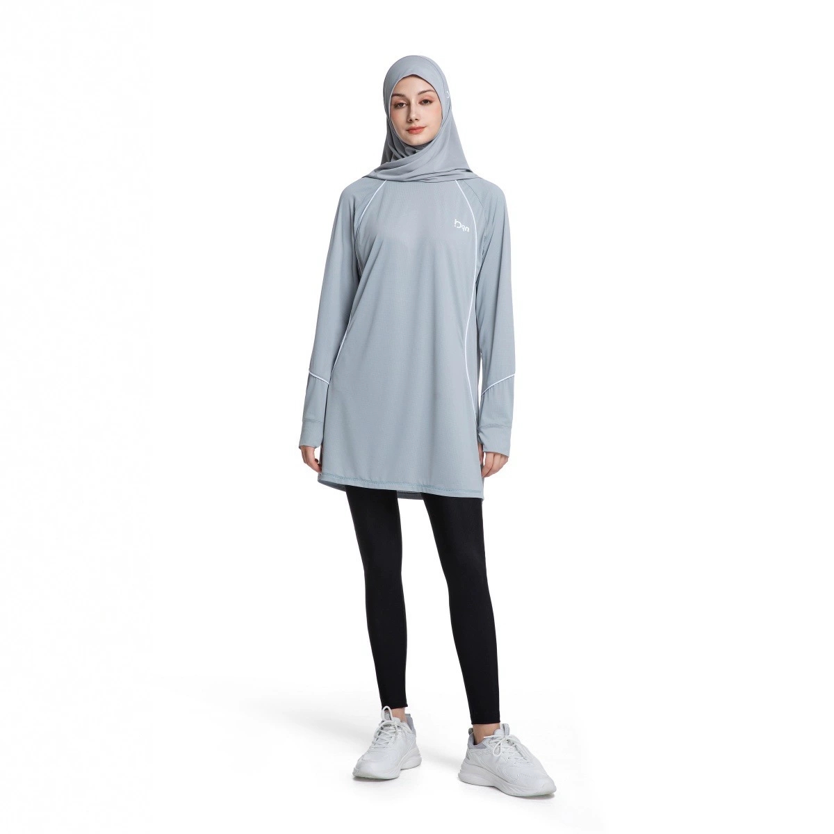 Maillots de bain pour femmes musulmanes, vêtements de sport, vêtements de yoga à manches longues à séchage rapide, style conservateur arabe, pour la course à pied et le fitness en plein air