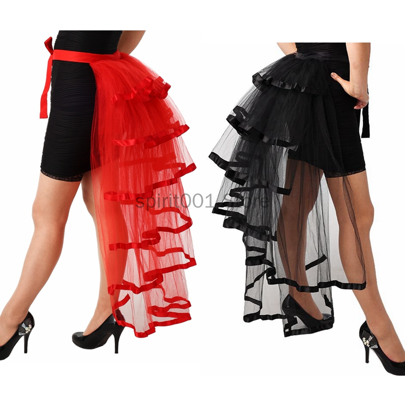 Femmes Punk gonflé à volants Tutu fête agitation jupes Sexy Steampunk Cocktail fête cravate surjupe gothique Tulle jupe pour femme