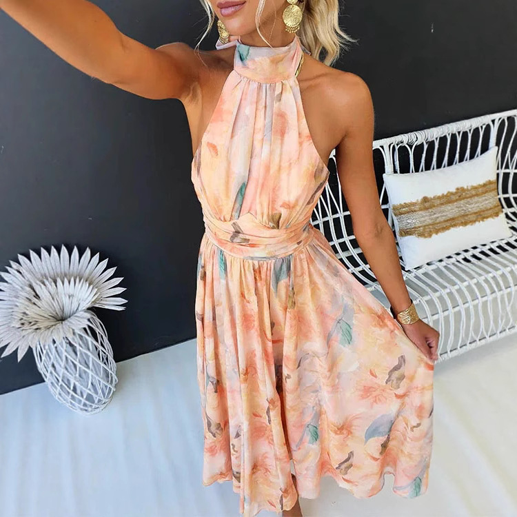 Robes pour femmes, Robe longue maxi inspirée de la France, aux couleurs dopamine, Robe de plage féerique, Robe d'été inspirée de la peinture à l'huile, Robe longue 2026