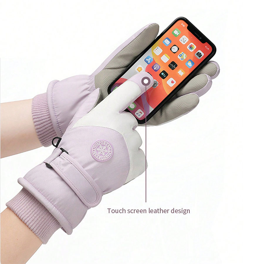 Gants de ski en peluche imperméables pour hommes et femmes, coupe-vent, chauds, réglables, cyclisme, moto, sports de plein air, isotCasual, hiver