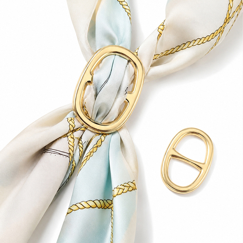 Bouton à boucle fixe pour manteau en laine, ceinture coupe-vent, bouton anneau pour écharpe en soie à nœud papillon pour robe femme, nouveau style