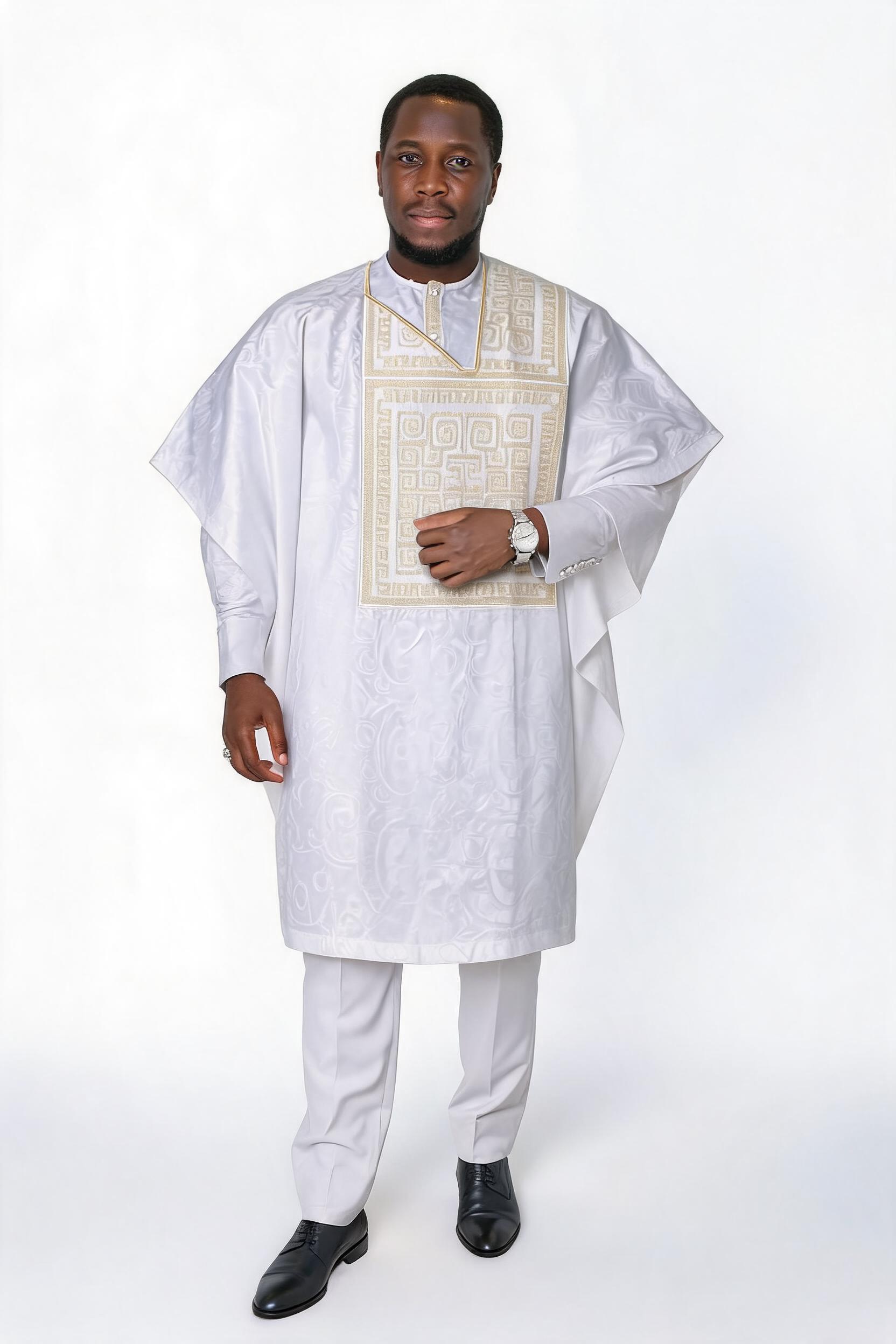 Robes africaines pour couple, grande taille, en bazin riche, avec broderie, robe longue avec écharpe