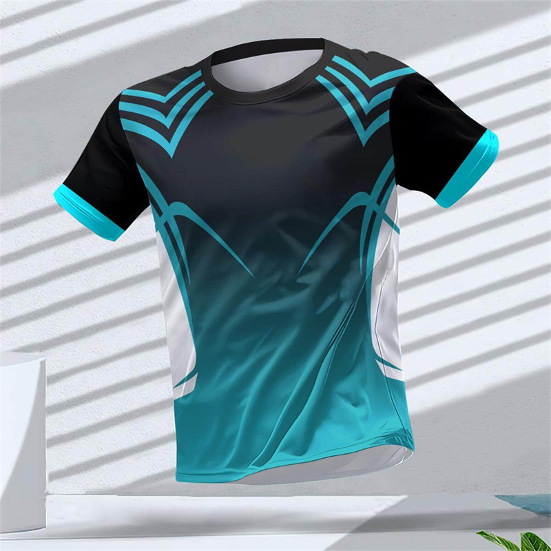 Mode course sport T-shirts pour hommes été décontracté en plein air Fitness 3D imprimé T-shirts en vrac séchage rapide respirant T-shirts hauts
