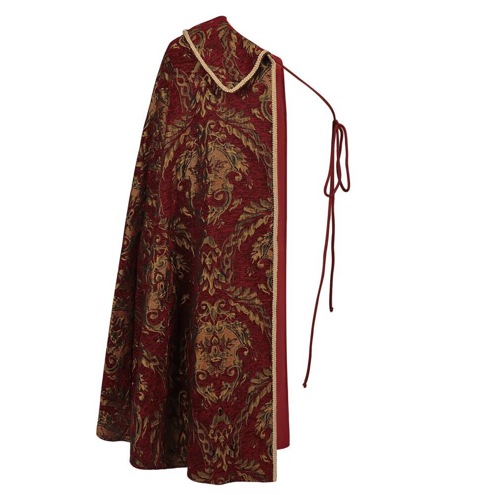 Ensemble complet médiéval Renaissance Aristocratique, Cape royale Tudor à demi-épaule, Vintage, pour Halloween et Cosplay de scène