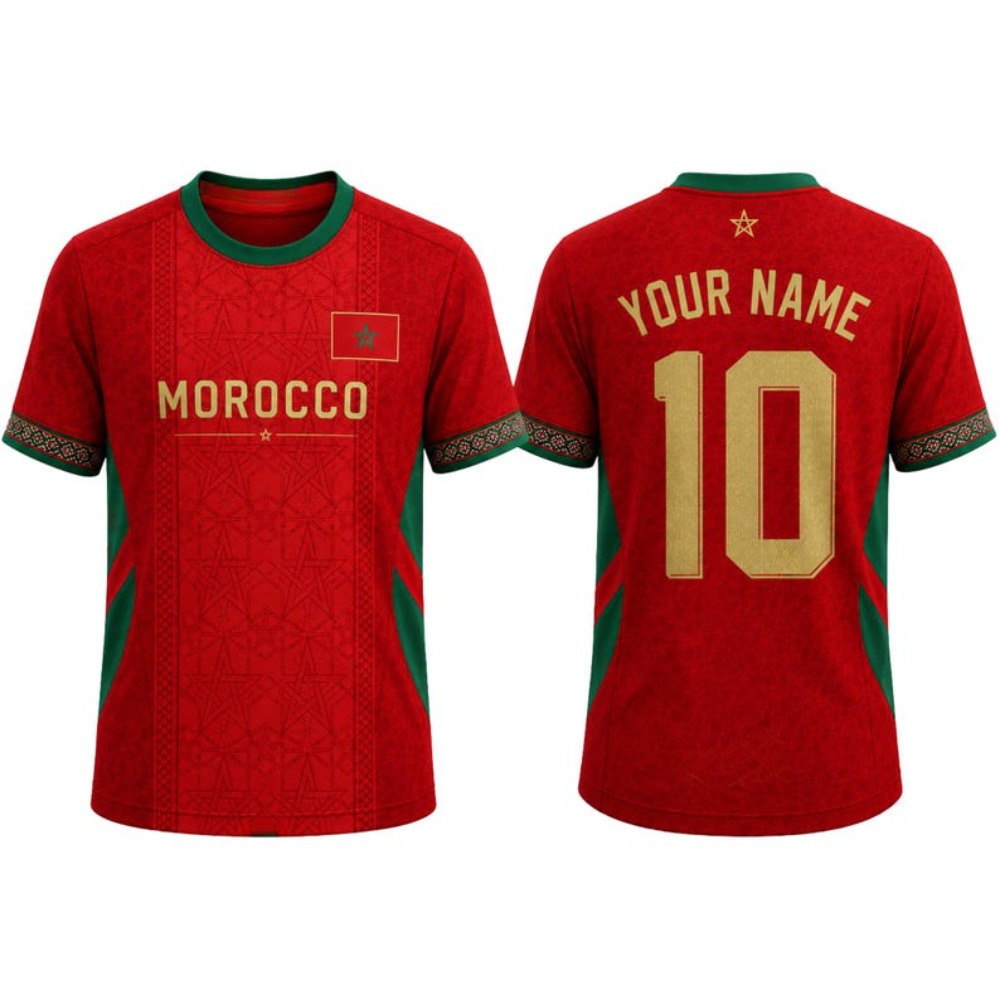 T-shirt d'été pour femme, motif drapeau marocain, maillot de supporter de football, décontracté, à manches courtes, respirant, imprimé tendance, style Y2K, haut pour homme
