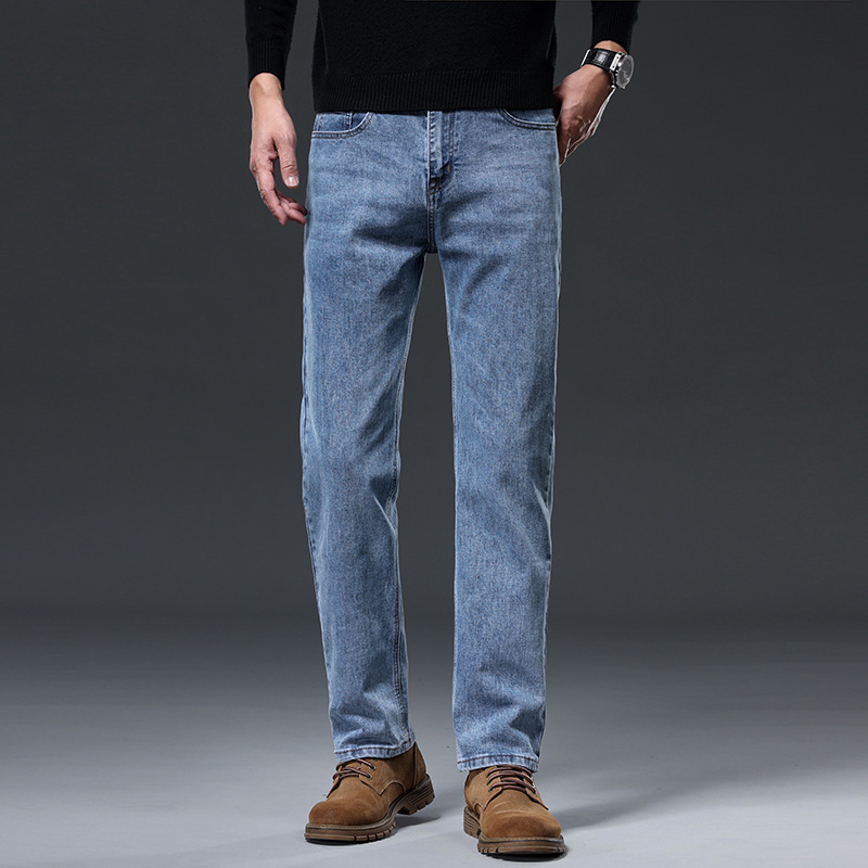Jean homme nouveau tube droit ample jambe large 2025 automne pantalon homme élastique décontracté affaires multicolore pantalons longs style homme