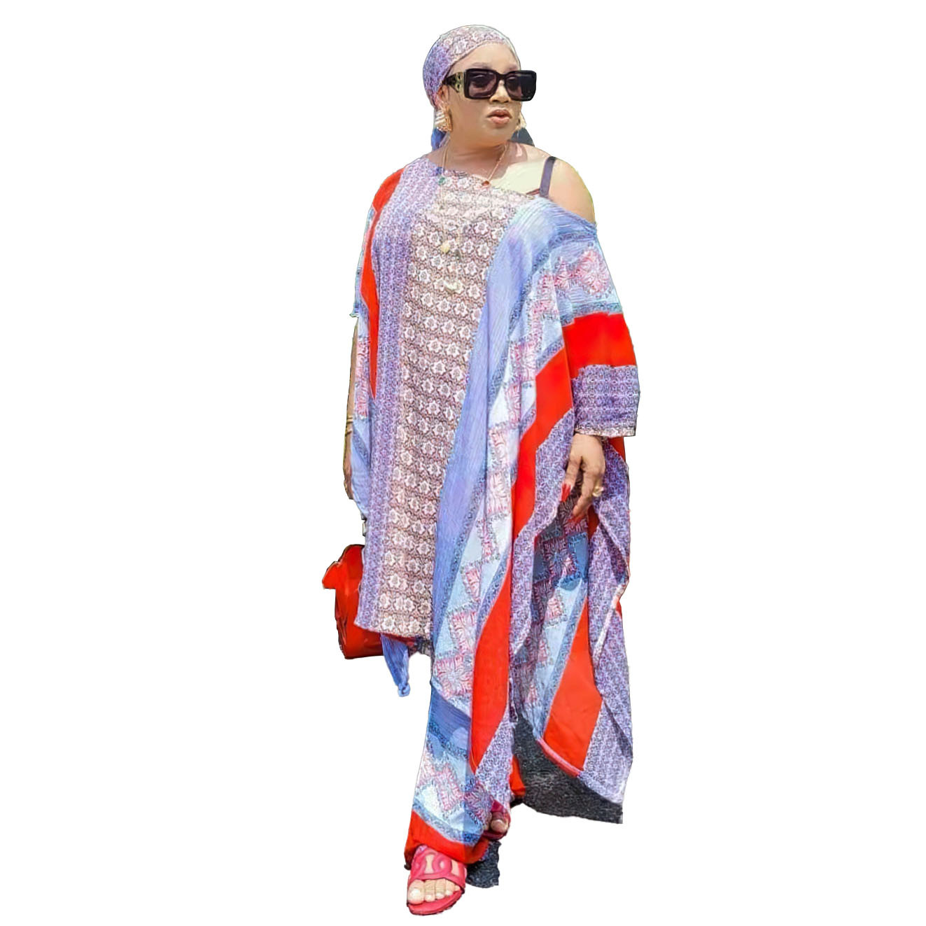 Ensemble africain 3 pièces en mousseline de soie pour femme, robe et pantalon, boubou, grande taille, imprimé dashiki traditionnel