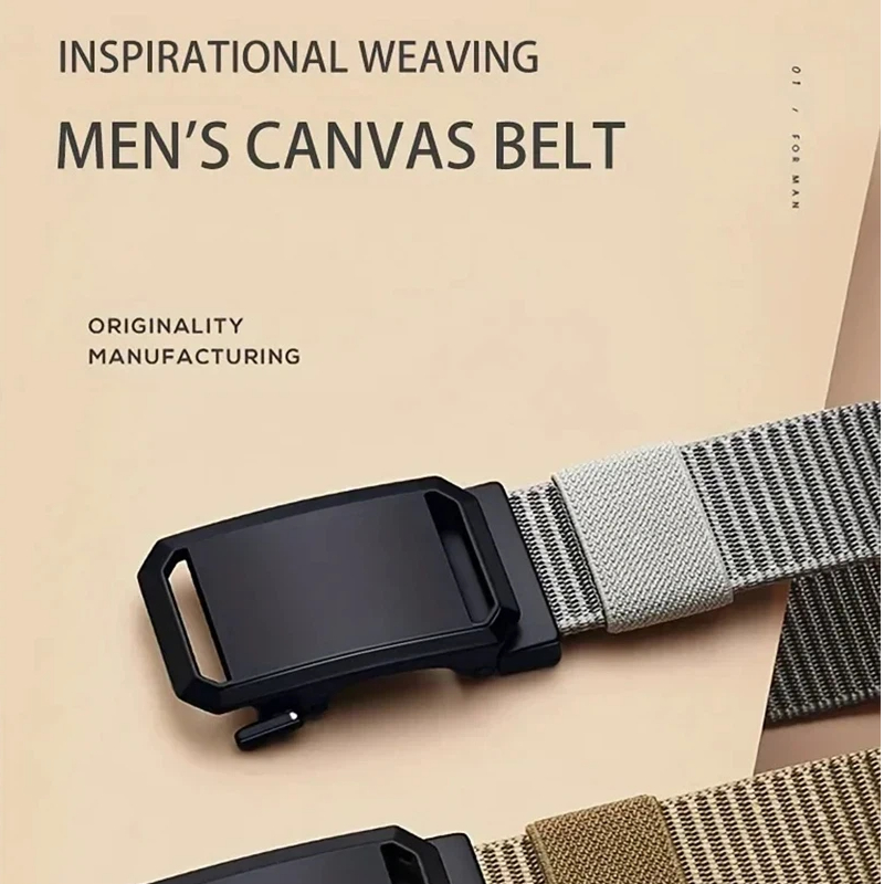 Nouvelle ceinture en toile à boucle automatique, tactique, décontractée, pour l'entraînement en plein air, accessoire polyvalent pour pantalon de travail, pour hommes, usage quotidien