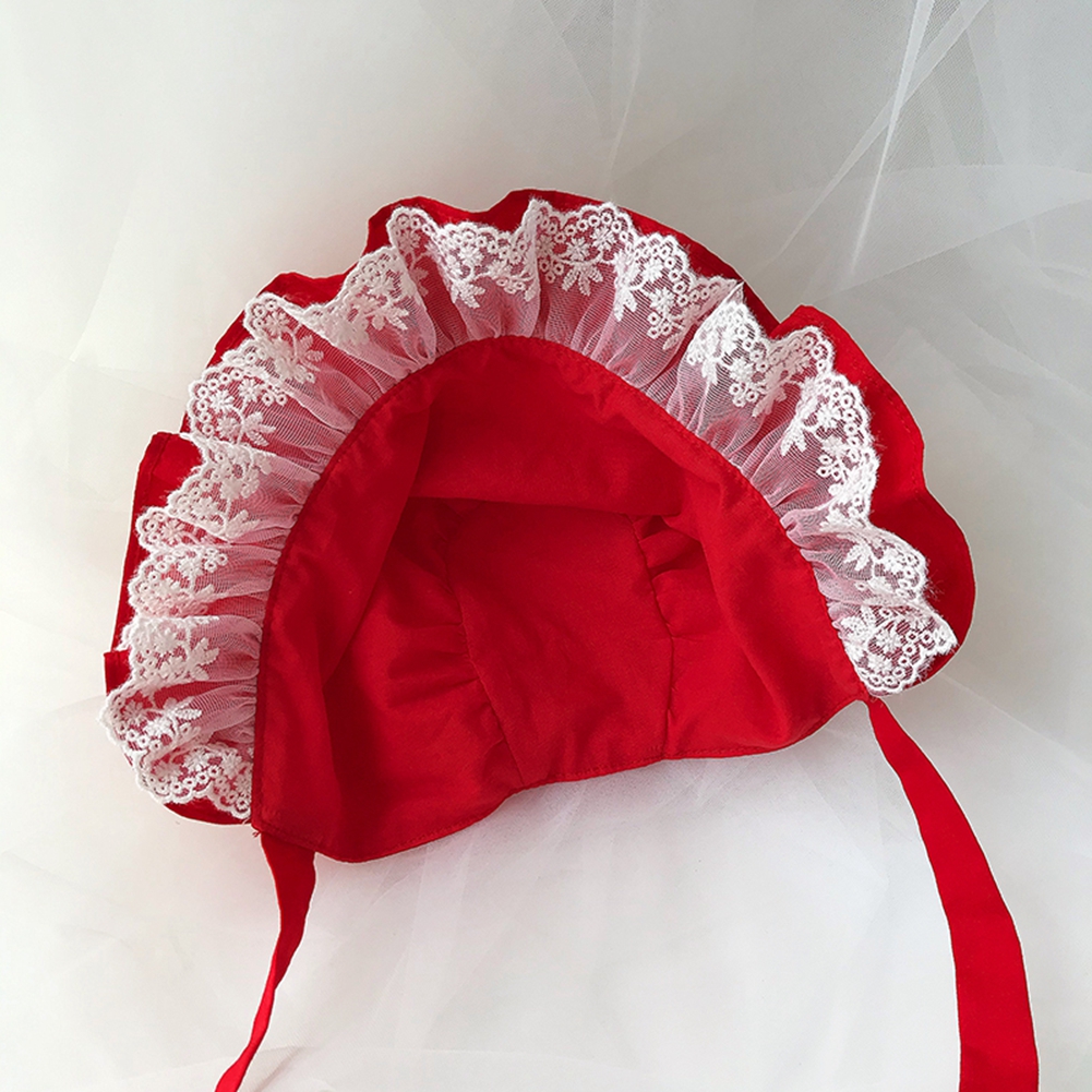 Chapeau Bonnet Lolita à Volants pour Femme, Style Victorien Médiéval Vintage, Chapeau de Soubrette Cosplay Ajustable à Lacets, Casquette Citrouille