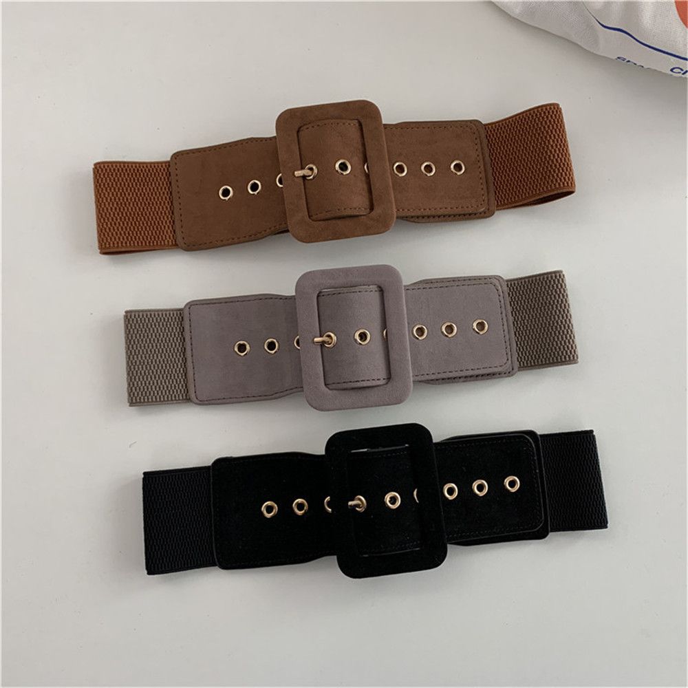 Ceinture extensible pour femmes, large, boucle en métal, bracelet en cuir, accessoires pour vêtements féminins, vêtements et accessoires de taille pour robe