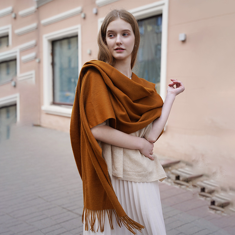 Écharpe 100% laine pour femmes/hommes hiver automne Pure laine chaude enveloppement Pashmina châle doux cachemire foulards pour dames/hommes 70*200 cm
