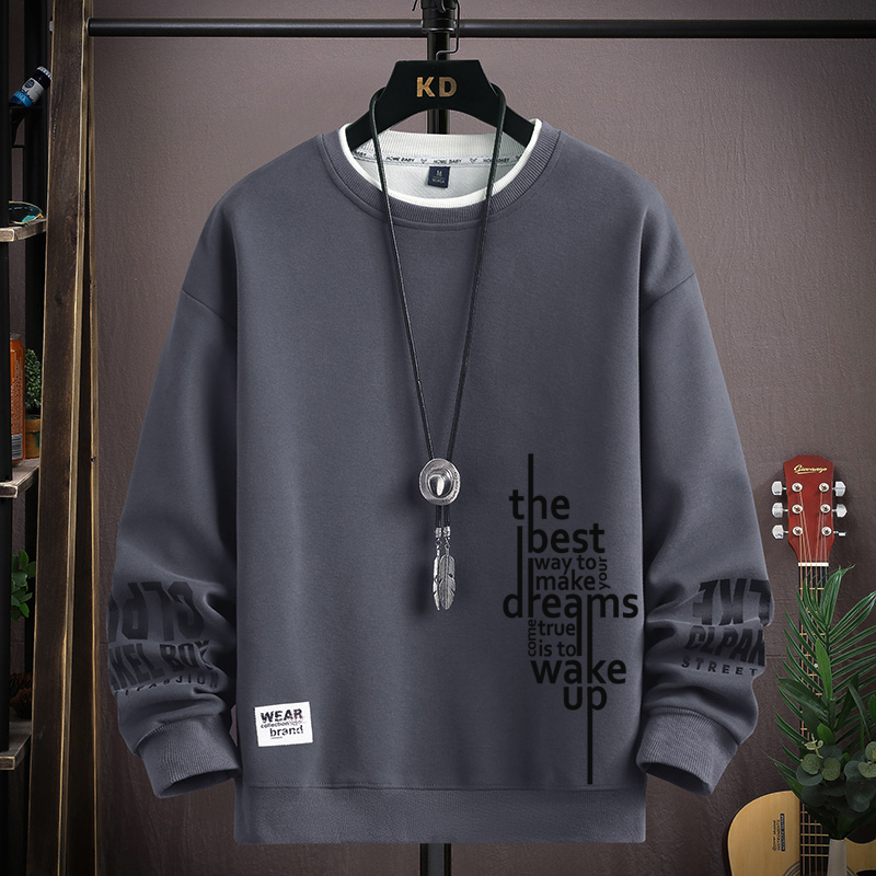 2025 nouveaux sweats pour hommes S-5XL sweats à capuche automne lettres imprimées à manches longues T-shirt mode vêtements pour hommes col rond haut Harajuku