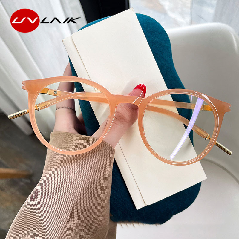 Lunettes optiques rondes anti-lumière bleue pour myopie pour femmes, lunettes rétro vintage, lunettes d'ordinateur, grande monture, mode