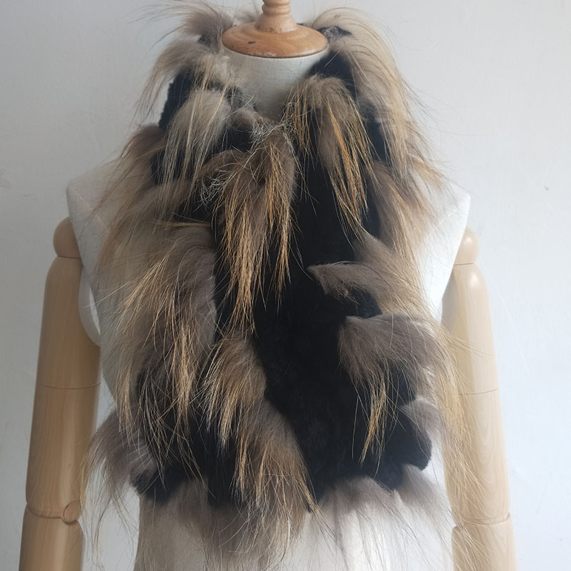 Écharpe en fourrure de lapin Rex véritable pour femme, écharpes de luxe pour femme, tout à la mode, hiver, nouveau, 2019